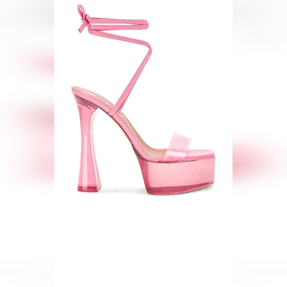 Pink lace up platform sandals - Picture 5 of 9